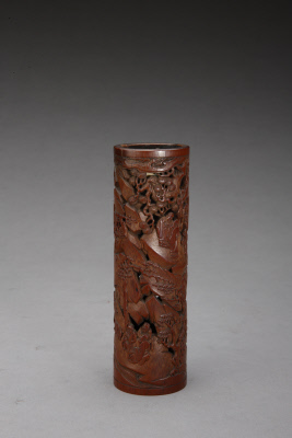 图片[1]-Bamboo carving orchid pavilion picture incense tube-China Archive